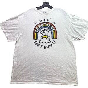 Beautiful Day Shirt Mens Extra Large Funny Rainbow Spell Out Everyday Streetwear